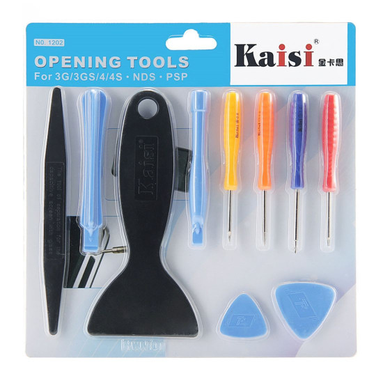 KAISI 1202 10-IN-1 DISASSEMBLING SCREWDRIVER REPAIR TOOL KIT FOR IPHONE/ANDROID