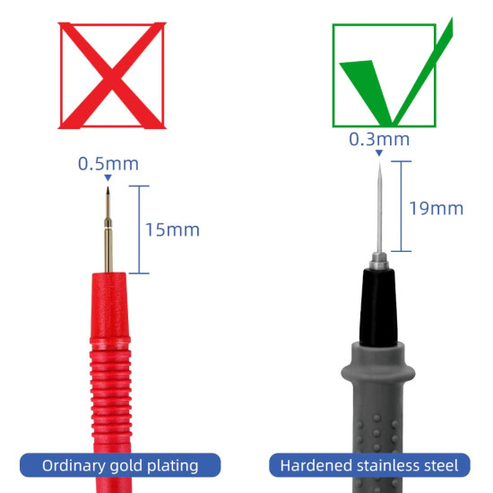 KAISI K-2205 SUPERFINE REPLACEABLE STEEL NEEDLE DIGITAL MULTIMETER TEST PROBE