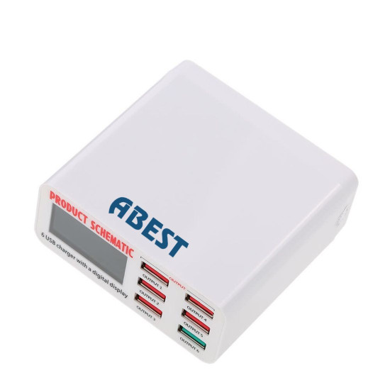 ABEST 6 PORT USB SMART LIGHTNING CHARGER
