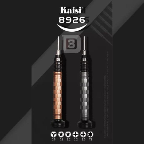 KAISI K-8926 TORQUE HIGH RANGE 3D SCREWDRIVER SET - 6 IN 1