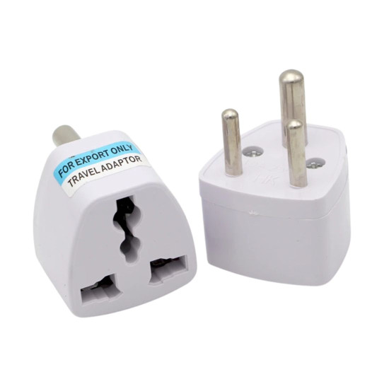 3 PIN UNIVERSAL CONVERSION PLUG SOCKET WORLDWIDE ADAPTOR UK/US/EU/AU TO INDIAN 