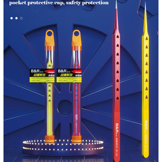 B&R BT-15 HIGH PRECISION HOLE DESIGN TWEEZER - STRAIGHT