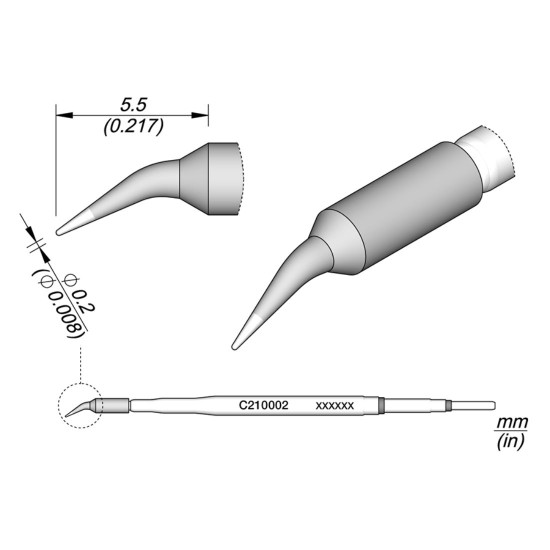 JBC C210-002 SOLDERING IRON TIP - BENT