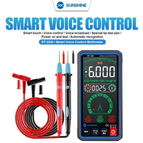 SUNSHINE DT-22AI TRUE RMS SMART VOICE CONTROL LCD MULTIMETER