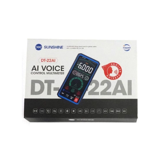 SUNSHINE DT-22AI TRUE RMS SMART VOICE CONTROL LCD MULTIMETER