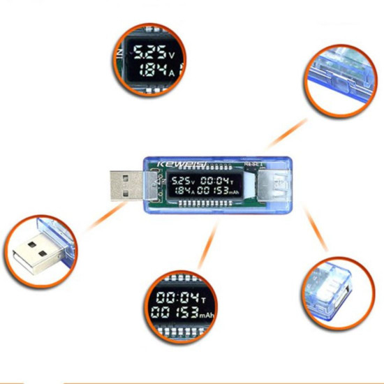 KEWEISI KWS-V20 USB CURRENT VOLTAGE CAPACITY TESTER