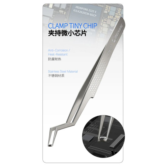 MECHANIC AAX-17 NON-MAGNETIC STAINLESS STEEL PRECISION IC & STENCILS PLANTING TWEEZER