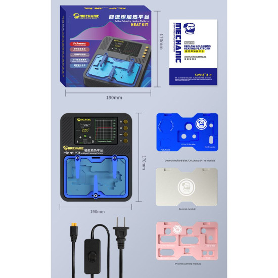 MECHANIC HEAT KIT INTELLIGENT REFLOW SOLDERING HEATING PLATFORM FOR IPHONE X TO 13PRO MAX PCB MOTHERBOARD