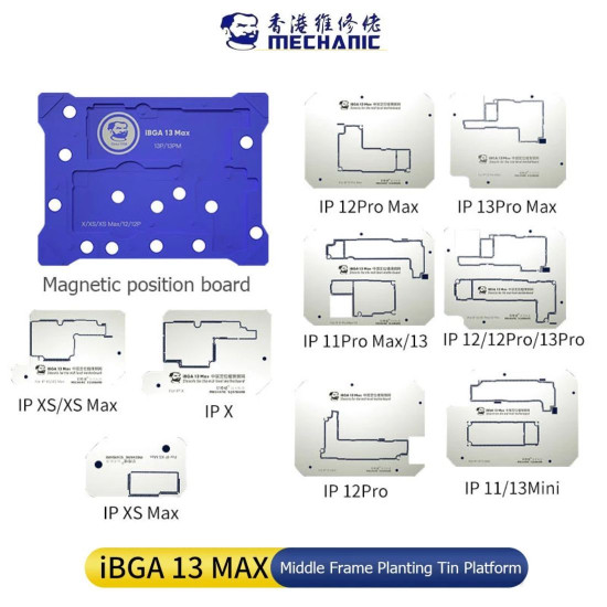 MECHANIC IBGA 13 MAX 14-IN-1 MOTHERBOARD MIDDLE LAYER REBALLING PLATFORM FOR IPHONE X TO 13 PRO MAX