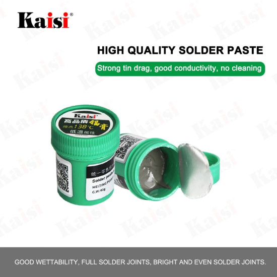 KAISI 138°C LOW TEMPERATURE SMT LEAD FREE SOLDER PASTE - 40G