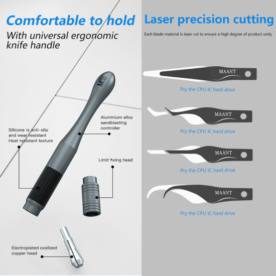 MAANT MY-102 MULTI-FUNCTIONAL CARBON STEEL BLADE SET FOR MOTHERBOARD GLUE REMOVAL