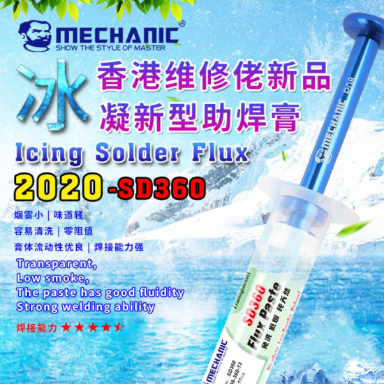 MECHANIC SD360 TRANSPARENT ICING SOLDER FLUX PASTE - HALOGEN FREE