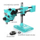 RF4 RF7050-TVW TRINOCULAR STEREO MICROSCOPE WITH DOUBLE ARM 360 DEGREE ANGLE BOOM STAND