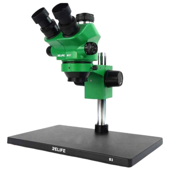 RELIFE RL-M5T-B3 TRINOCULAR STEREO MICROSCOPE - GREEN