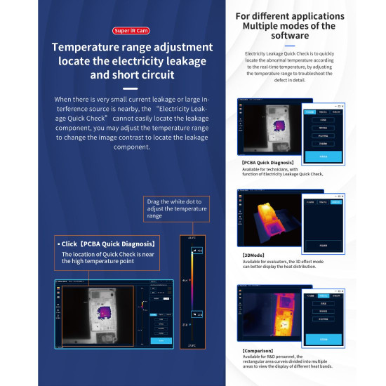 QIANLI MEGA-IDEA SUPER IR CAM 3D INFRARED THERMAL IMAGING TOOL FOR SHORT CIRCUIT DETECTION REPAIR