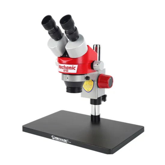 MECHANIC R75S-B3 0.7X-45X TRINOCULAR STEREO MICROSCOPE - RED EDITION