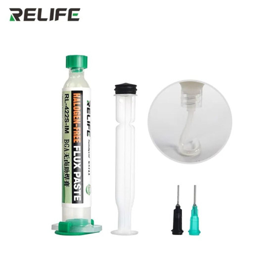 RELIFE RL-422S-IM HALOGEN FREE FLUX PASTE WITH PUSH & NEEDLES - 10CC