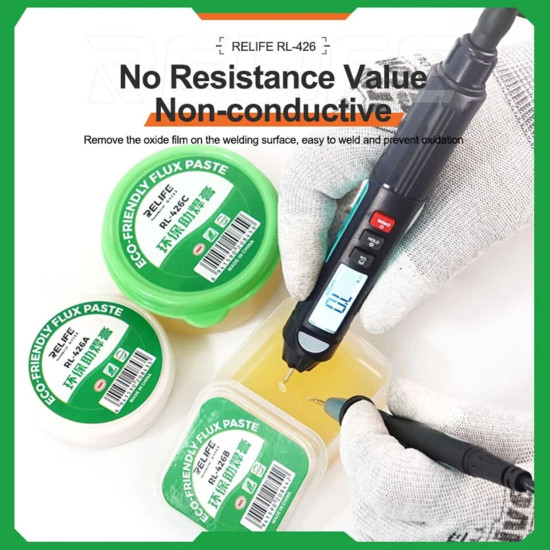 RELIFE RL-426B 40G HIGH PURITY ENVIRONMENTALLY FRIENDLY SOLDERING PASTE FOR REPAIRING ELECTRONIC COMPONENTS BGA CHIP