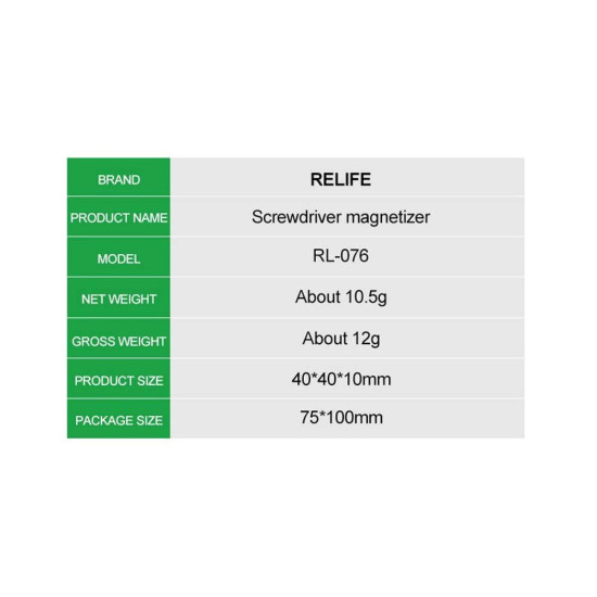 RELIFE RL-076 PORTABLE SCREWDRIVER MAGNETIZER FOR FAST MAGNETIZATION/DEGAUSSING