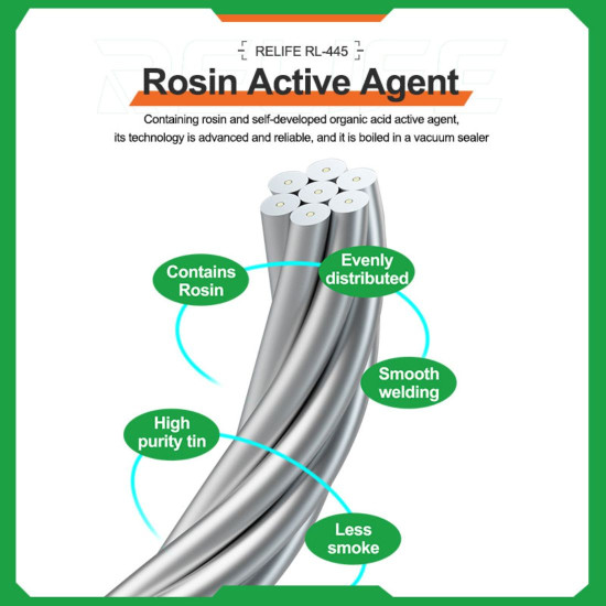 RELIFE RL-445 HIGH PURITY SOLDER WIRE 0.3/0.4MM FOR MOBILE PCB REPAIR - 25G