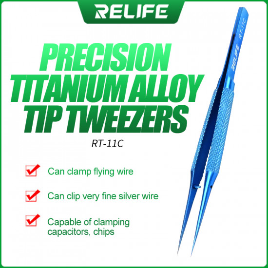 RELIFE RT-11C TITANIUM TWEEZERS ESPECIALLY FOR MICRO JUMPER