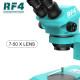 RF4 RF-7050 BINOCULAR STEREO MICROSCOPE WITH ZOOMING LENS - (3D CONTINUOUS ZOOM)