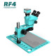 RF4 RF-7050TVD2-2KC1 TRINOCULAR STEREO MICROSCOPE WITH MULTIFUNCTIONAL ALUMINUM ALLOY BASE 7X~50X ZOOM - 3D CONTINUOUS ZOOM