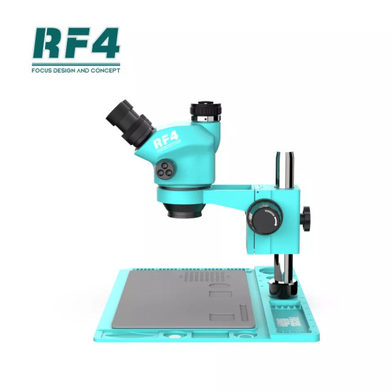 RF4 RF7050TVD2 TRINOCULAR STEREO MICROSCOPE WITH MULTIFUNCTIONAL ALUMINUM ALLOY BASE 7X~50X ZOOM - 3D CONTINUOUS ZOOM