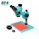 RF4 RF7050-P04 TRINOCULAR STEREO MICROSCOPE WITH MULTIFUNCTIONAL ALUMINUM ALLOY BASE 7X~50X ZOOM - 3D CONTINUOUS ZOOM