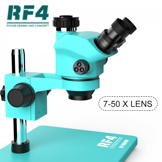 RF4 RF7050-TVP TRINOCULAR STEREO MICROSCOPE WITH 7X TO 50X CONTINUOUS ZOOM