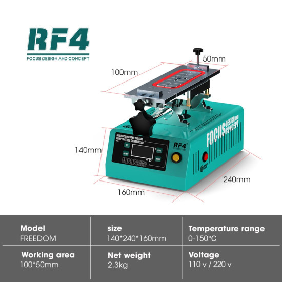 RF4 FREEDOM 7 INCH 360° ROTATING MULTIFUNCTION LCD TOUCH SEPARATOR