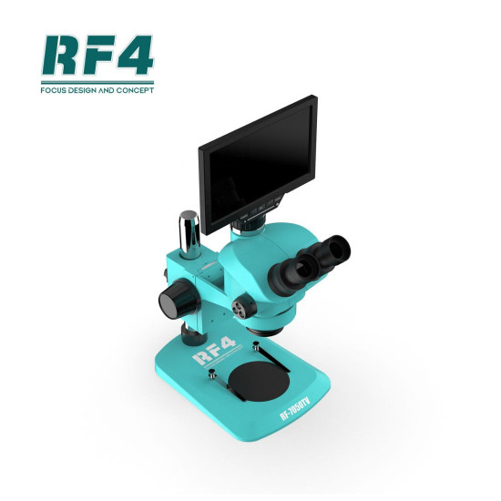 RF4 RF-7050TV TRINOCULAR STEREO MICROSCOPE WITH 10 INCH MONITOR IN BUILD 1080P CAMERA