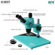 RF4 RF-6565 PRO 6.5-65X SYNCHRONOUS ZOOM TRINOCULAR STEREO MICROSCOPE WITH ALUMINUM ALLOY BASE