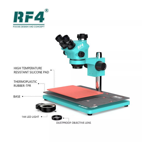 RF4 RF7050TVP-P02 TRINOCULAR STEREO MICROSCOPE WITH 7X~50X ZOOM - 3D CONTINUOUS ZOOM 