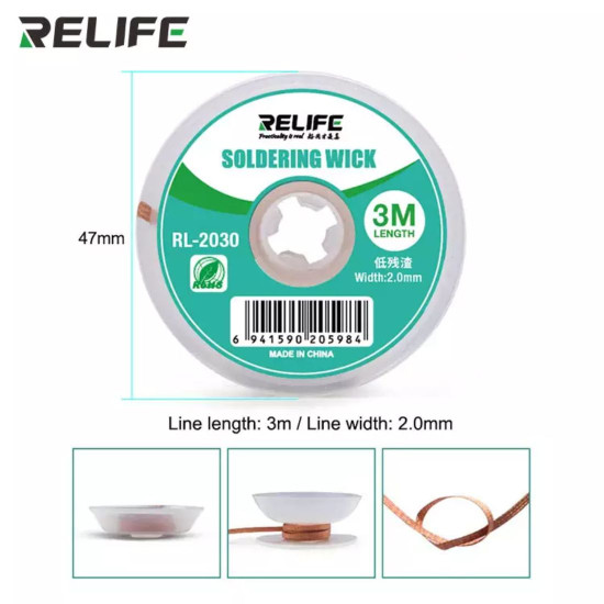 RELIFE RL-2030 LOW RESIDUE SOLDERING WICK