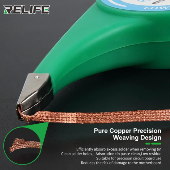 RELIFE RL-3020 NO-CLEAN DESOLDERING COPPER WICK WITH THUMP WHEEL