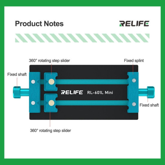 RELIFE RL-601L MINI 360° ROTATING BUCKLE TYPE UNIVERSAL MOTHERBOARD HOLDER FOR MOBILE PHONE REPAIR