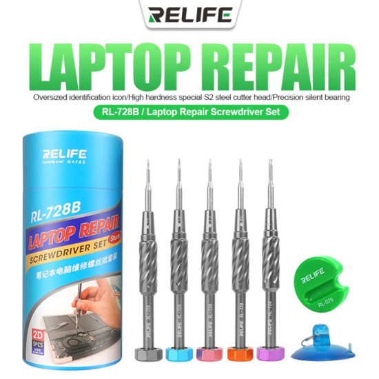 RELIFE RL-728B SPECIAL S2 STEEL LAPTOP SCREWDRIVER REPAIR SET 