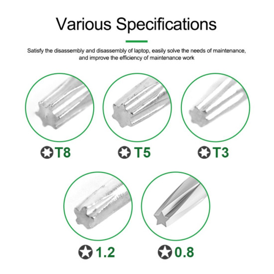 RELIFE RL-728B SPECIAL S2 STEEL LAPTOP SCREWDRIVER REPAIR SET 