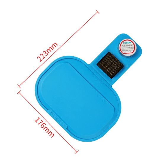 SUGON S-213 HEAT-RESISTANT SOLDERING MAT WITH CLEANING COPPER BRUSH FOR MICROSCOPE BGA SOLDERING