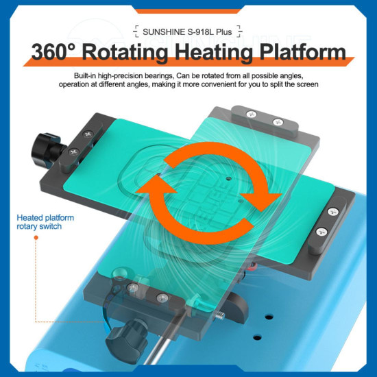 SUNSHINE S-918L PLUS 7-IN-1 360° CURVED & FLAT SCREEN SEPARATOR WITH LCD FRAME AND GLUE REMOVER