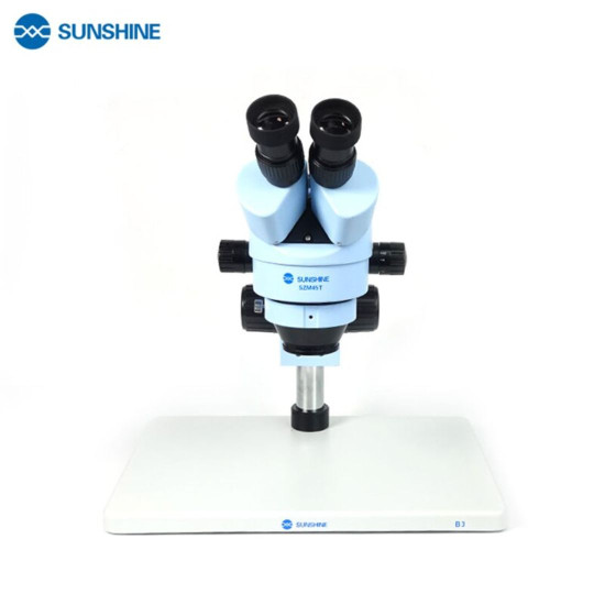 SUNSHINE SZM45T-B3 TRINOCULAR HD STEREO MICROSCOPE WITH LIGHT AND 0.5X LENS