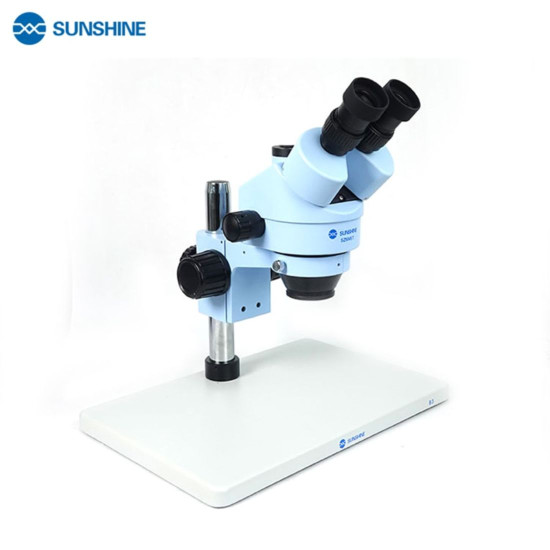 SUNSHINE SZM45T-B3 TRINOCULAR HD STEREO MICROSCOPE WITH LIGHT AND 0.5X LENS