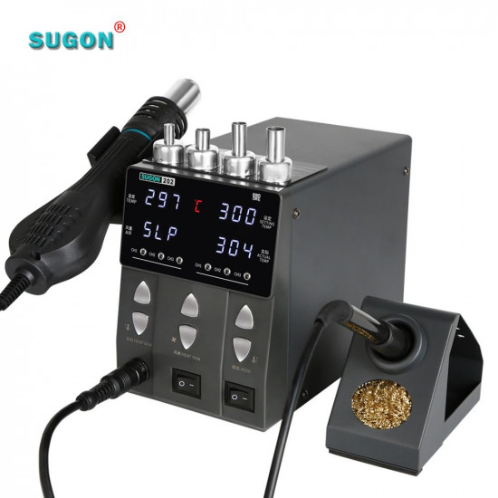 SUGON 202 2IN1 SOLDERING IRON & HOT AIR GUN REWORK STATION ELECTRIC FOR PCB - IC/SMD/BGA