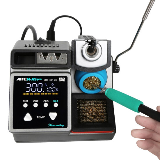 AIFEN A9 PRO SMART SOLDERING STATION FOR BGA PCB REPAIR WITH 3 IRON BITS - COMPATIBLE C115 / C210 / C245 HANDLES