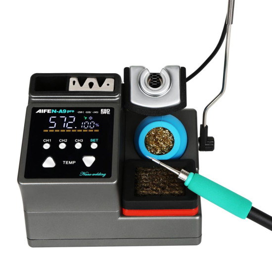 AIFEN A9 PRO SMART SOLDERING STATION FOR BGA PCB REPAIR WITH 3 IRON BITS - COMPATIBLE C115 / C210 / C245 HANDLES