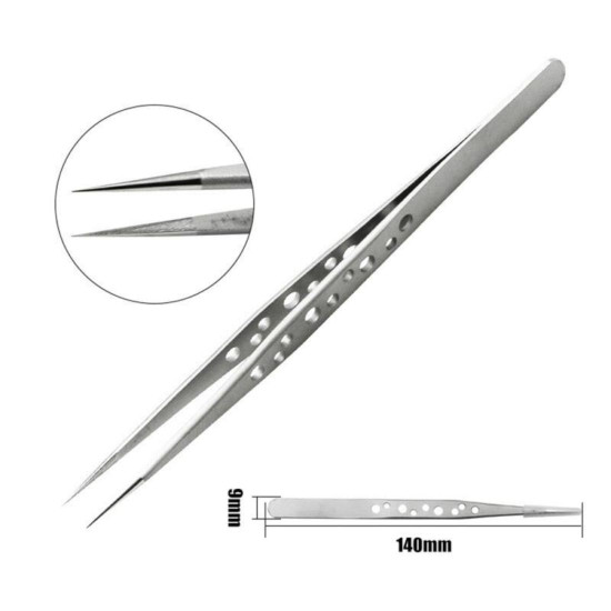 JYD SS-SA SR HOLE PRECISION TWEEZER - STRAIGHT