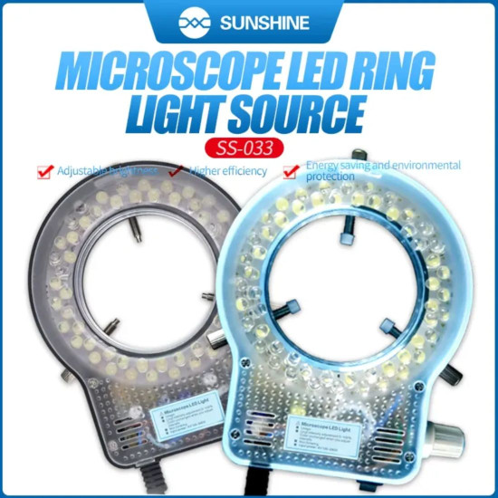 SUNSHINE SS-033 LED MICROSCOPE RING LIGHT SOURCE WITH 56 LED FOR STEREO MICROSCOPE