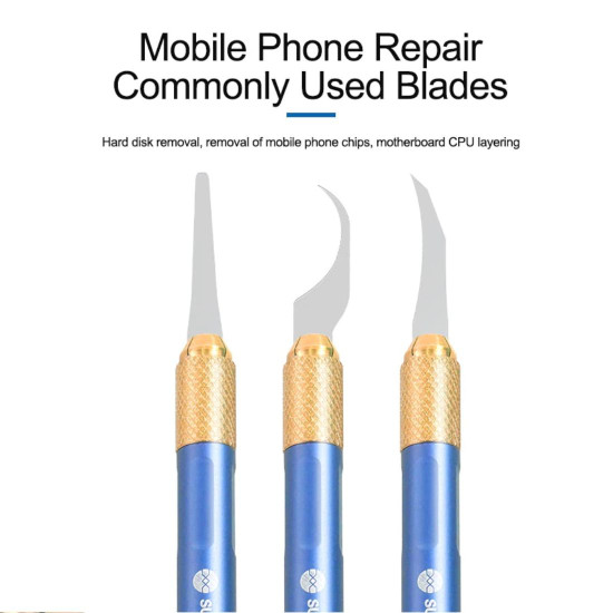 SUNSHINE SS-101F IC REPAIR ADVANCED BLADE SET FOR SEPARATING DOT MATRIX / GLUE REMOVAL / CHIP REMOVAL