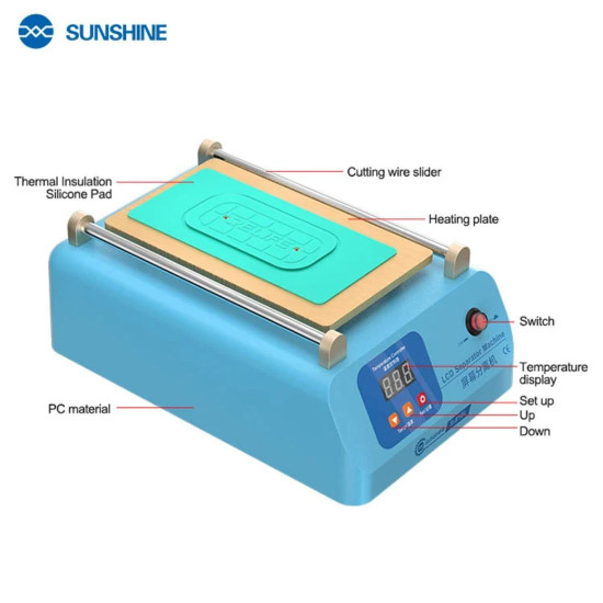 SUNSHINE S-918L TOUCH SEPARATOR HEATING MACHINE BUILD-IN VACUUM PUMP WITH OCTOPUS PAD FOR LCD TOUCH SCREEN REPAIR